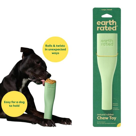 Earth Rated Durable Natural Rubber Dog Chew Treat Enrichment Toy Bone Large 9" - Picture 1 of 9